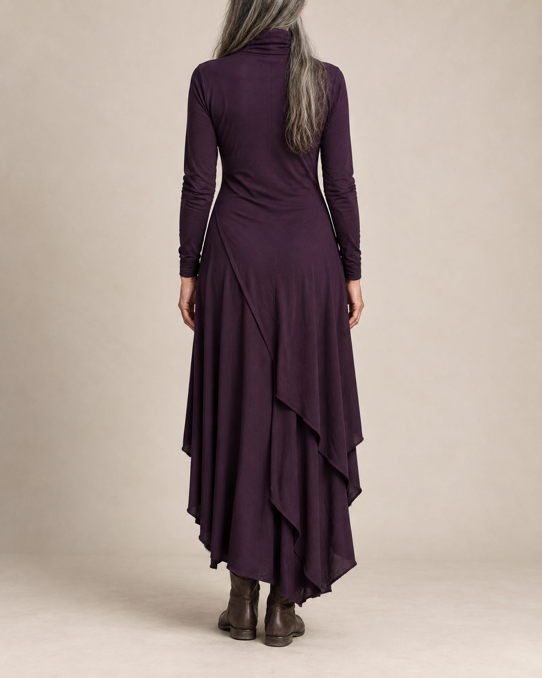 Sylvana draped turtleneck maxi dress for women