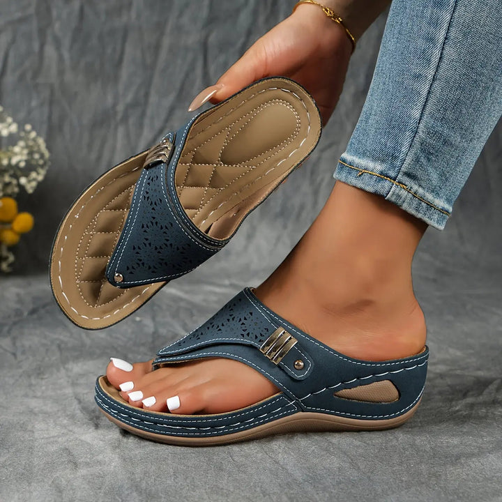 Elodie wedge toe-post sandals for women