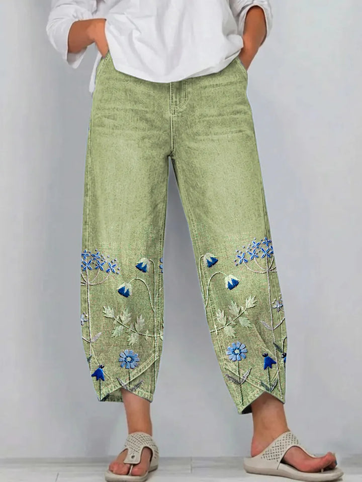 Avery | Chic Embroidered Casual Trousers