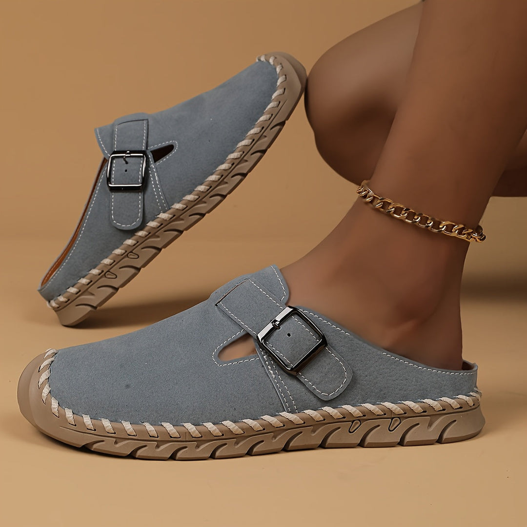 Marly buckle comfort mules for women