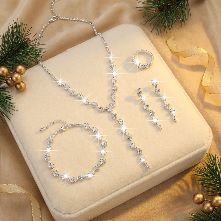 Valerine | High-End Sparkle Flower Jewelry Set