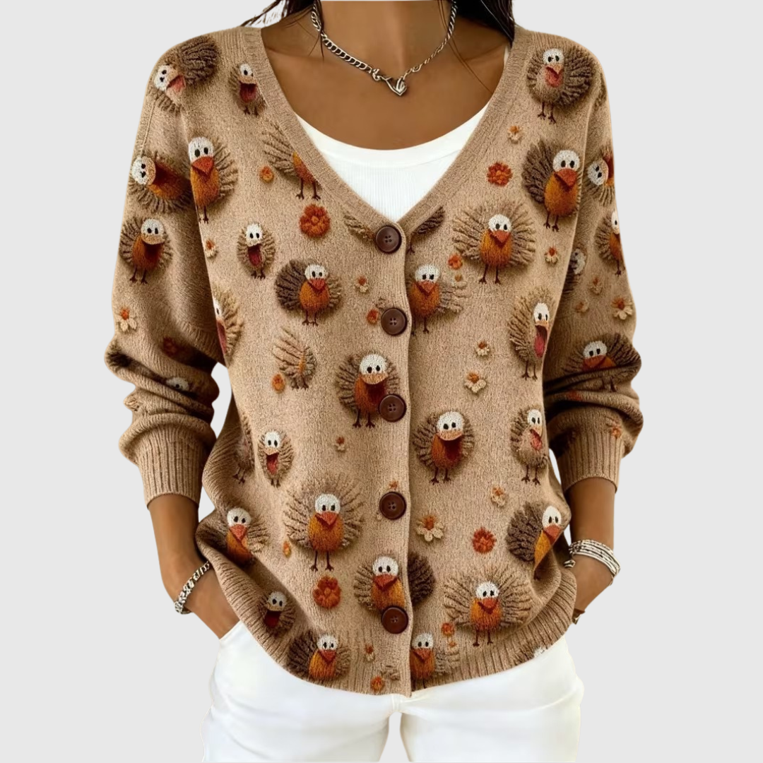 Ramona button-front knit jacket for women