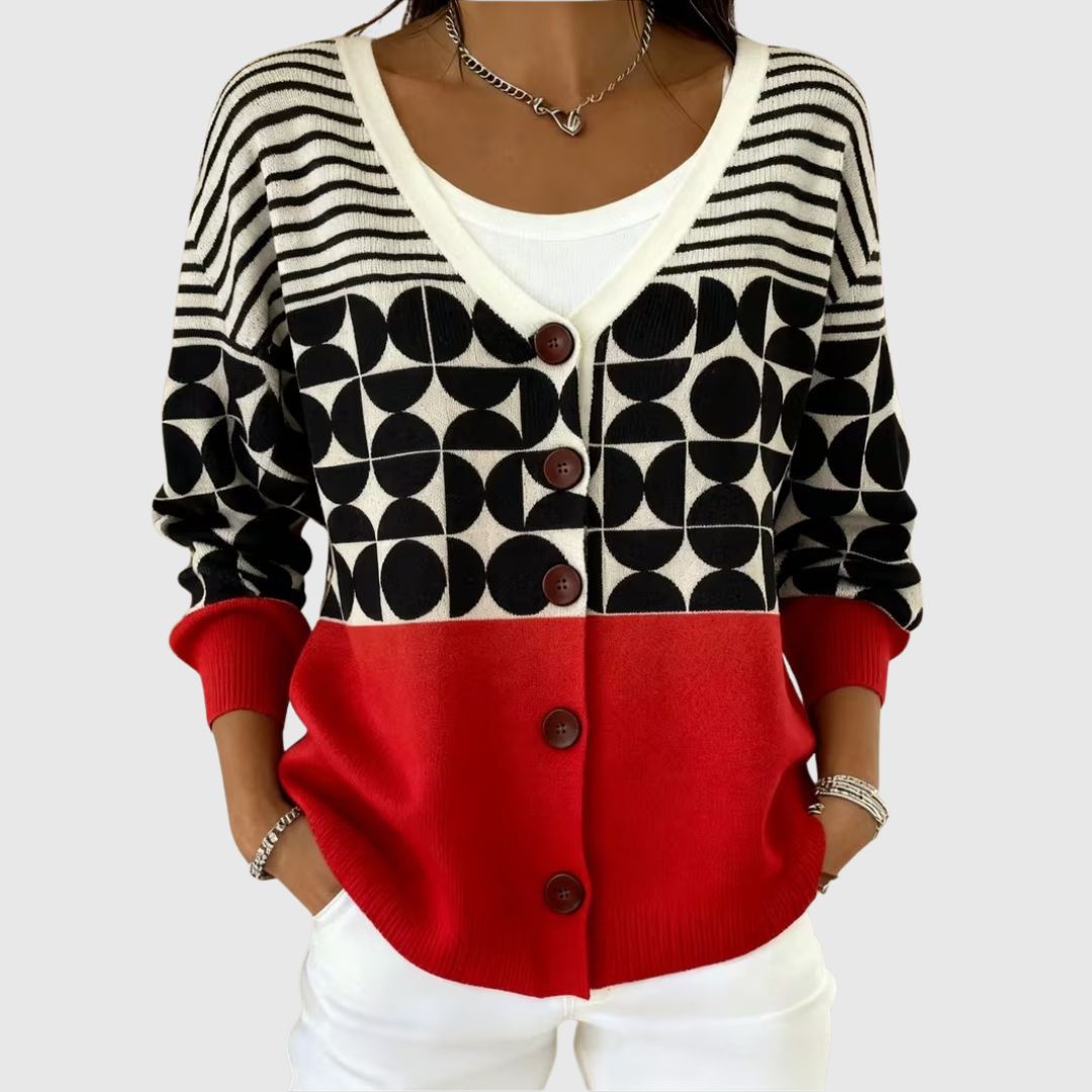 Matilde button-front knit jacket for women