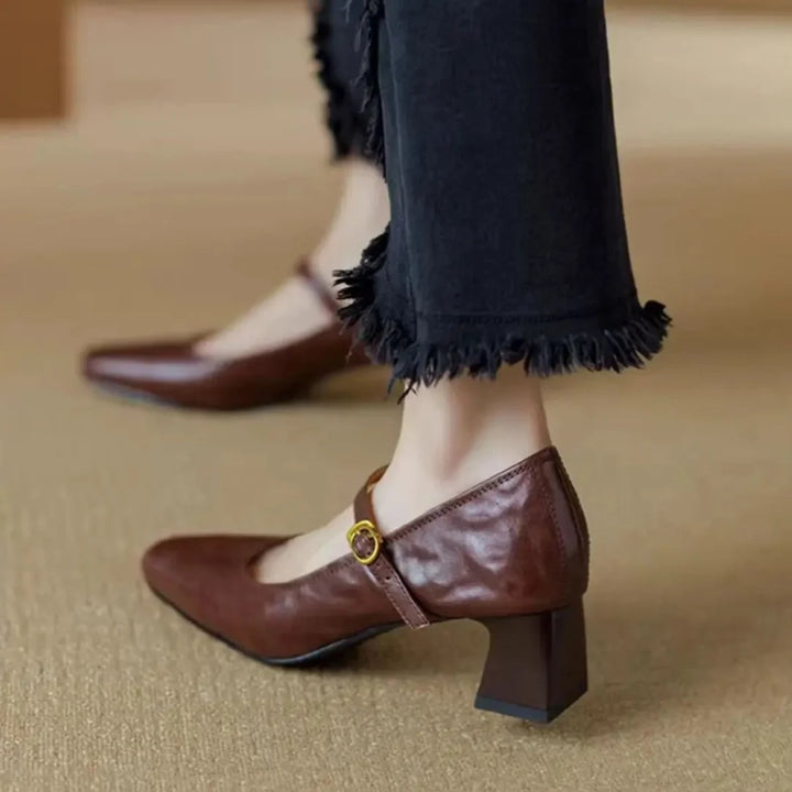 Bella genuine leather heels for women