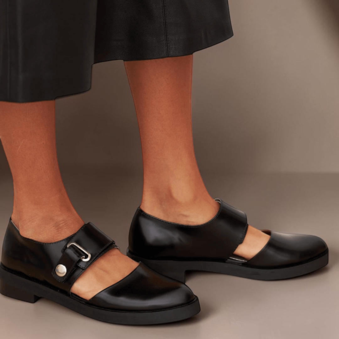 Norma adjustable strap mary jane flats for women