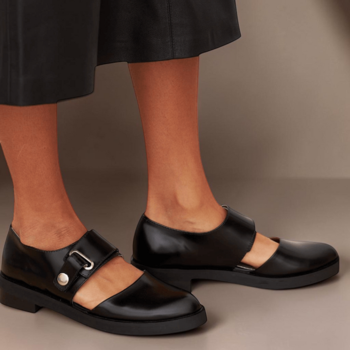 Norma adjustable strap mary jane flats for women