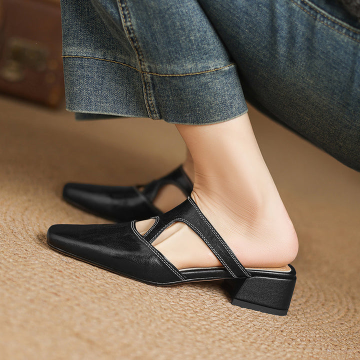 Dessa genuine leather mules for women