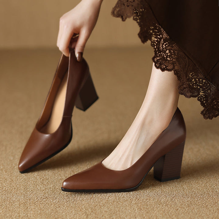 Zella genuine leather heels for women