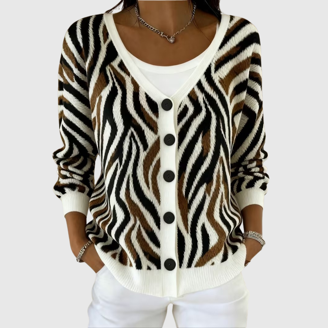 Gemma button-front knit jacket for women