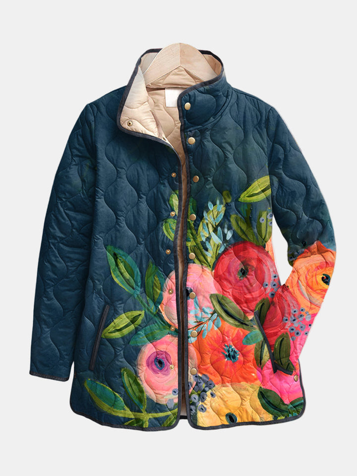 Adeline vintage floral quilted jacket for women