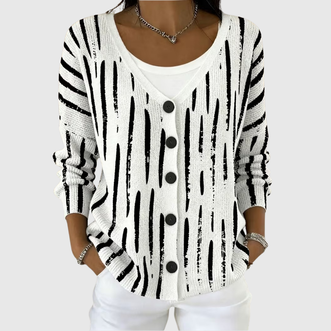 Leonora button-front knit jacket for women
