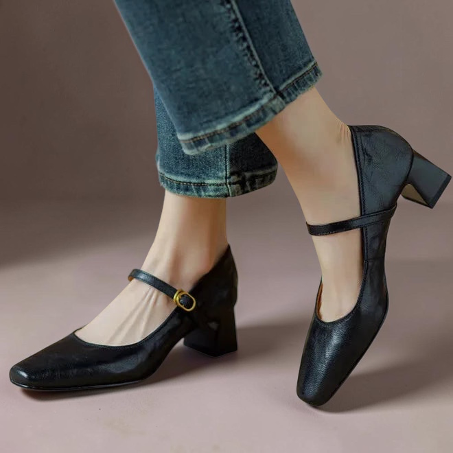 Bella genuine leather heels for women