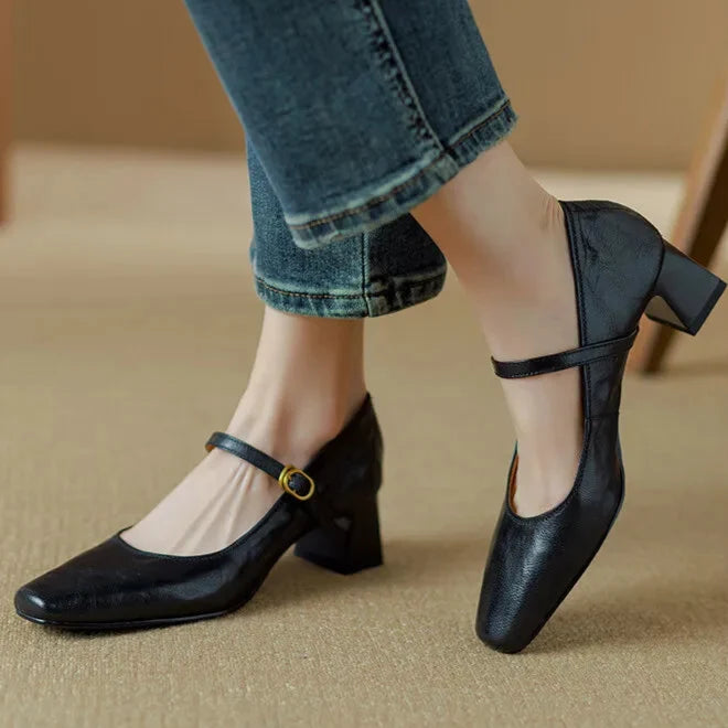 Bella genuine leather heels for women