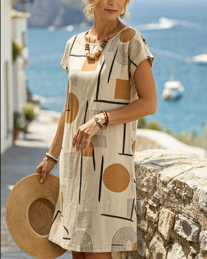 Mila | Abstract Geometric Shift Mini Dress