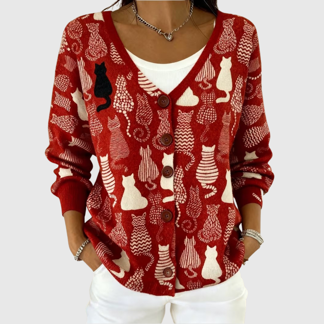 Vittorina button-front knit jacket for women