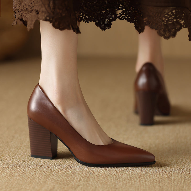Zella genuine leather heels for women