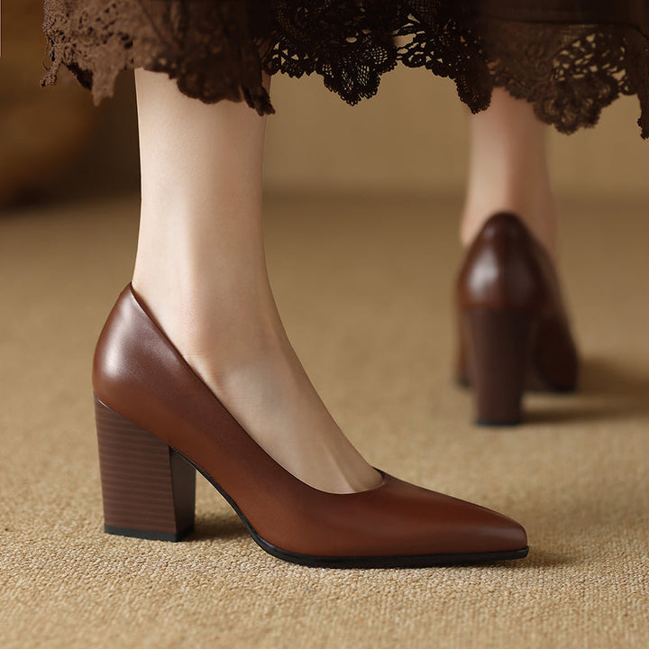 Zella genuine leather heels for women