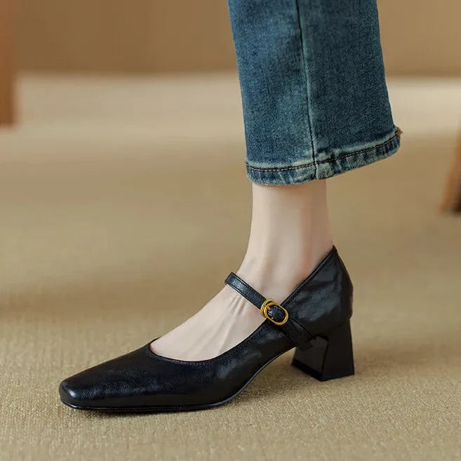 Bella genuine leather heels for women