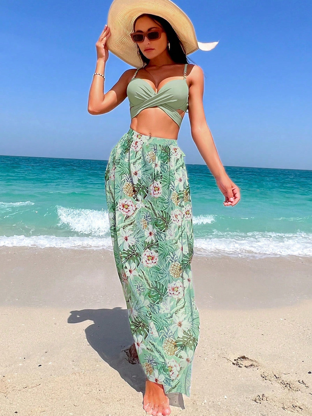 Elaine | High support high waist set with matching cover up