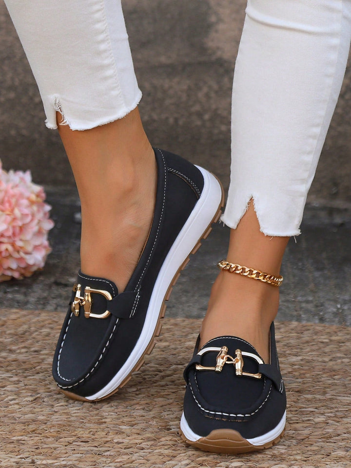 Eloise flat buckle moccasins for women