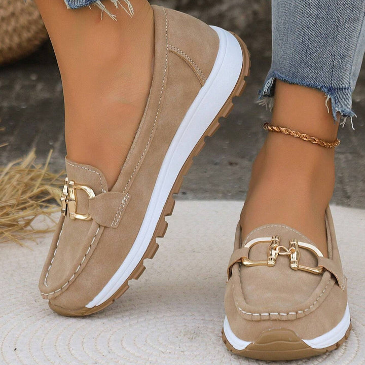 Eloise flat buckle moccasins for women