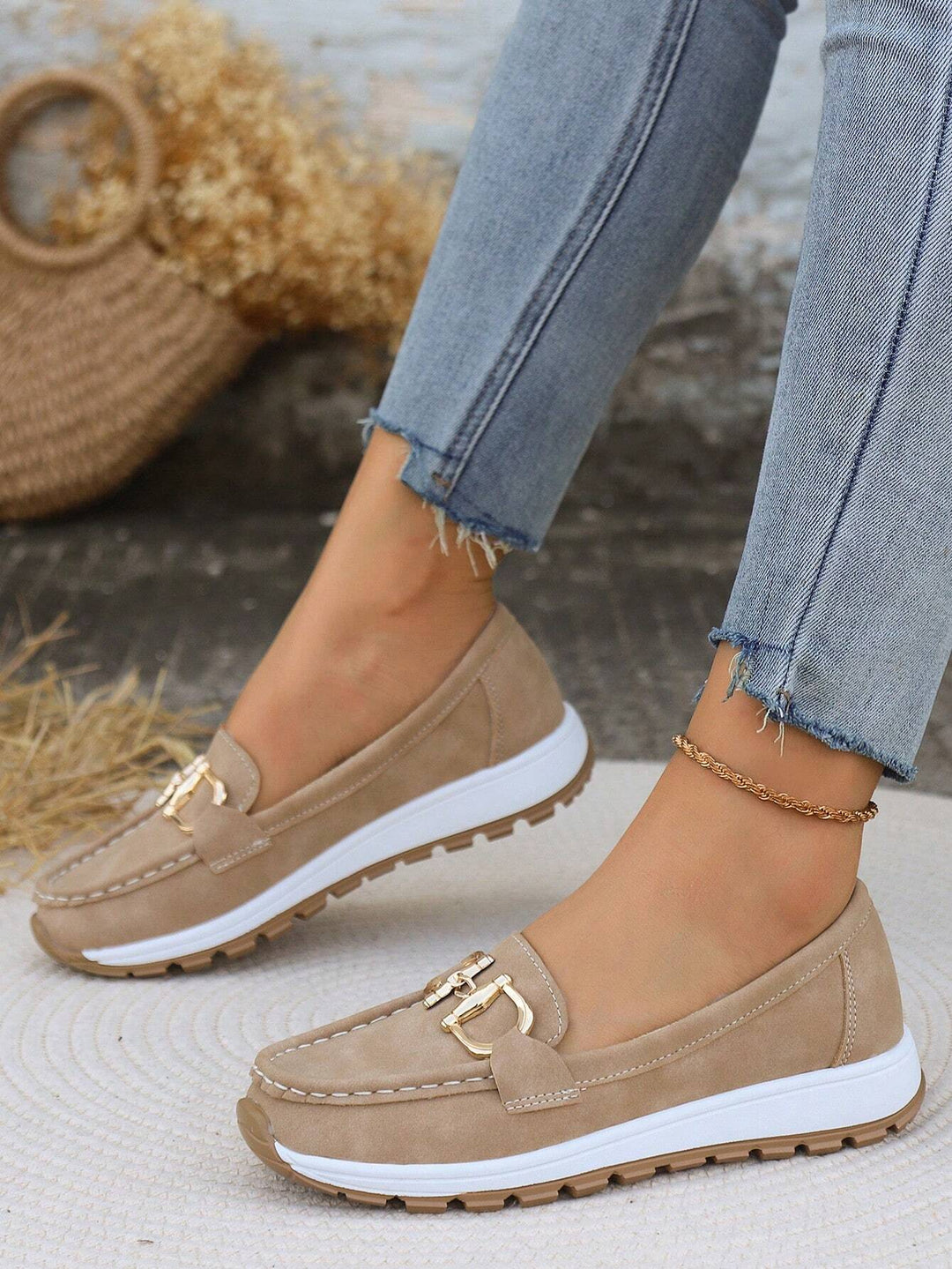 Eloise flat buckle moccasins for women