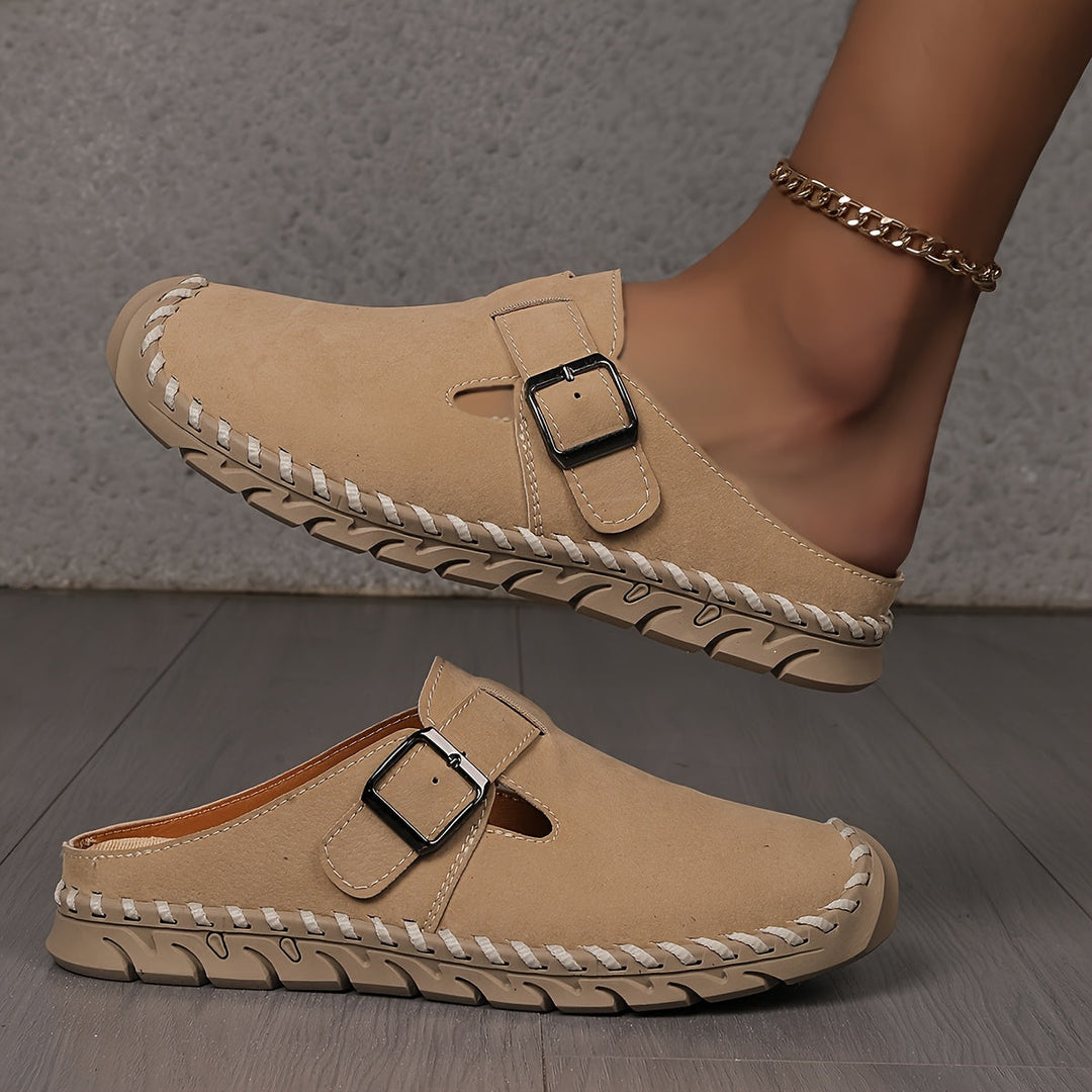 Marly buckle comfort mules for women