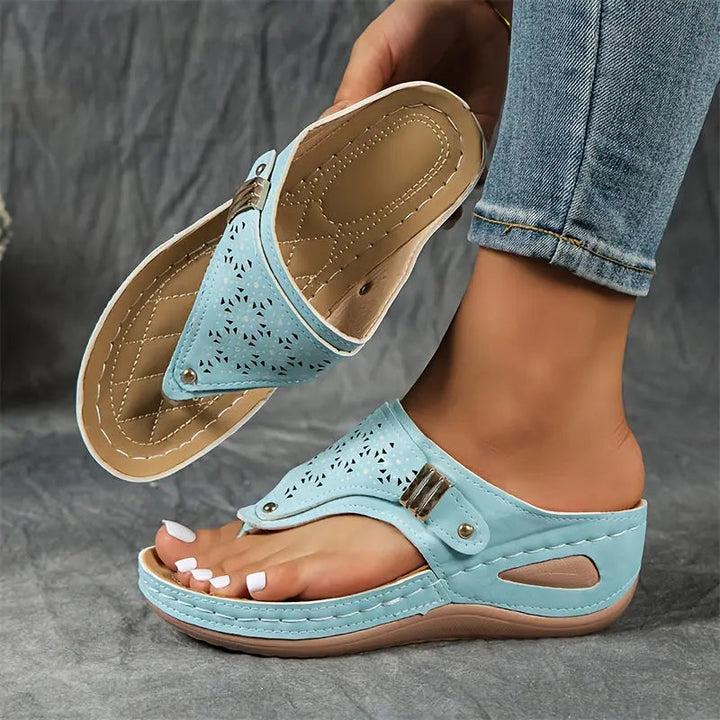 Elodie wedge toe-post sandals for women