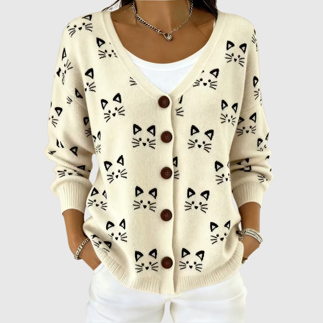 Adelina button-front knit jacket for women