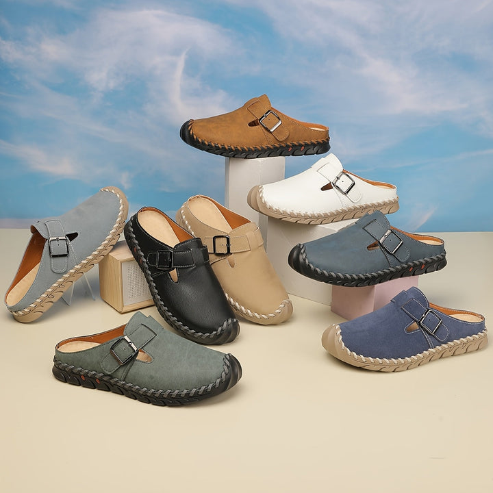 Marly buckle comfort mules for women