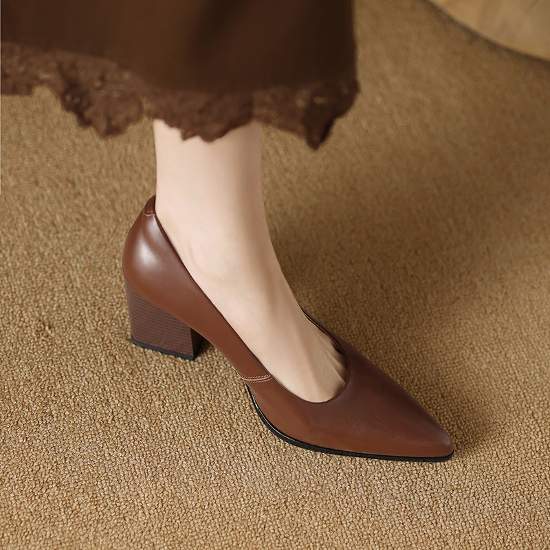 Zella genuine leather heels for women