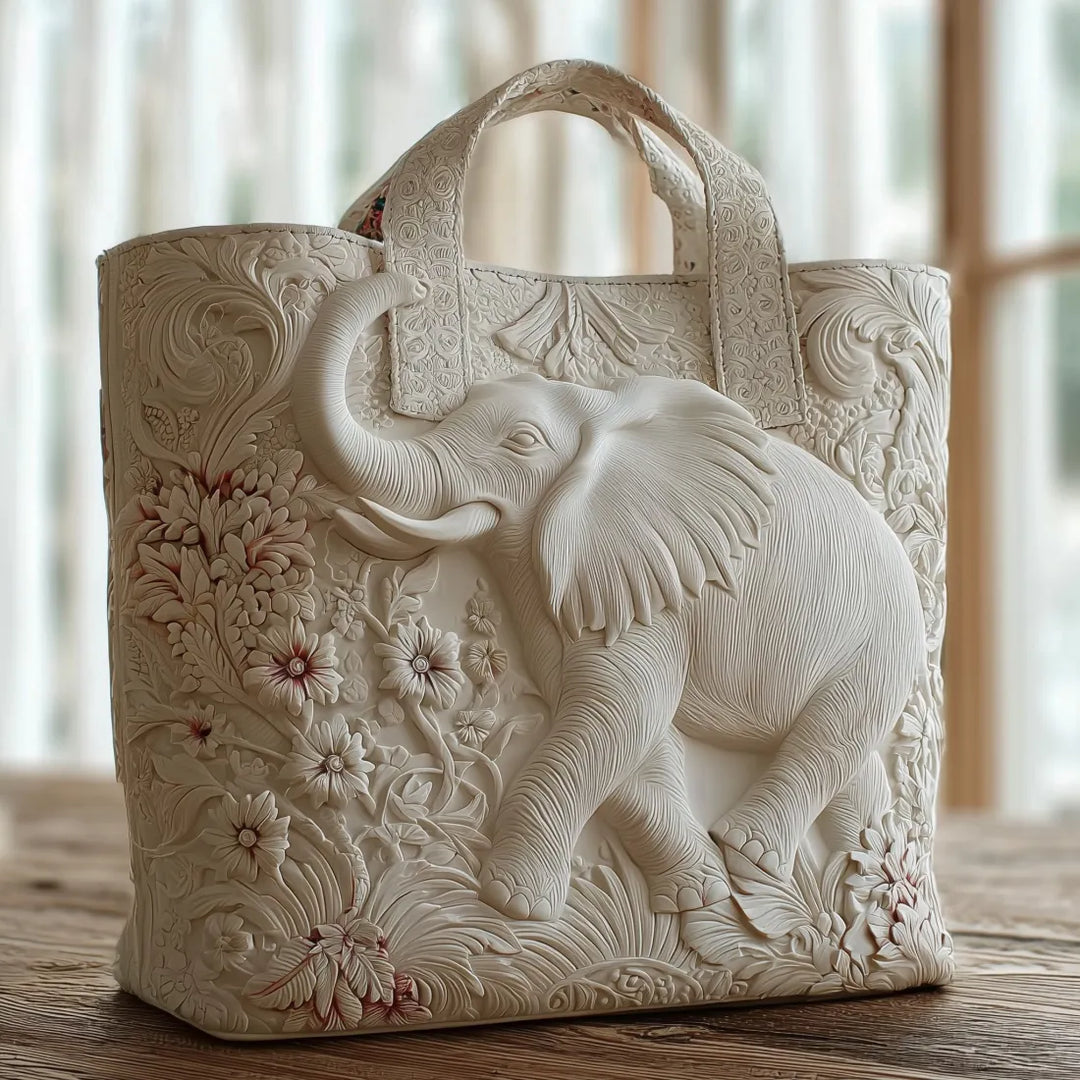 Elephant quilted tote for women