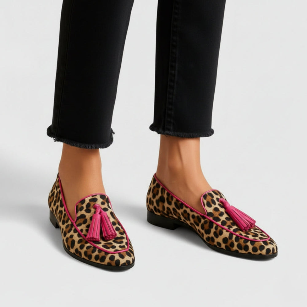 Cecelia supportive leopard loafers for women