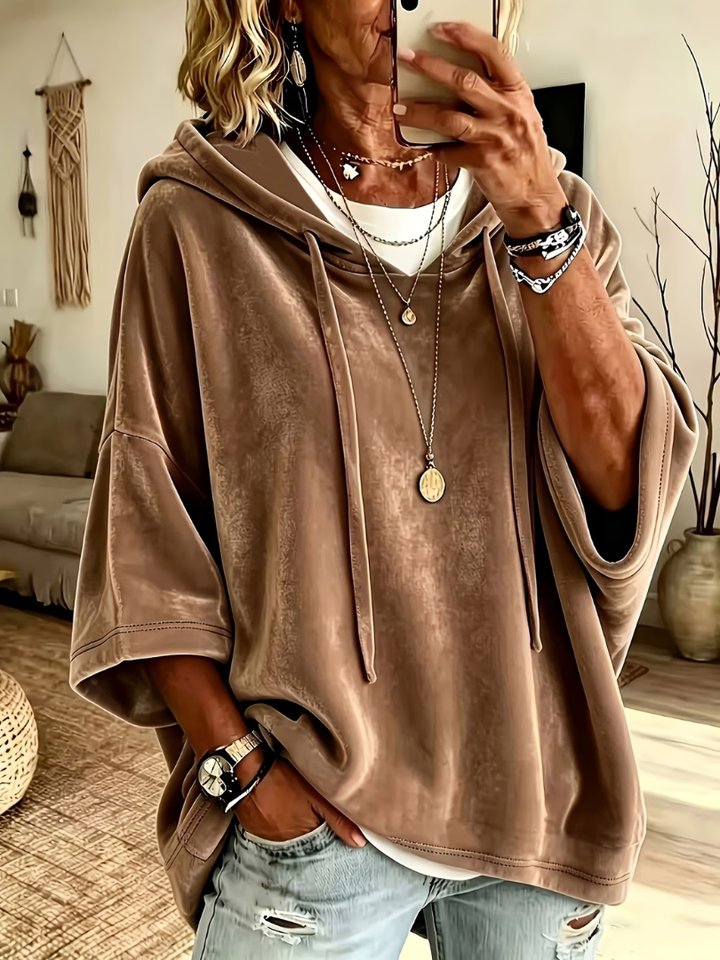 Noemi velour oversized hoodie for women