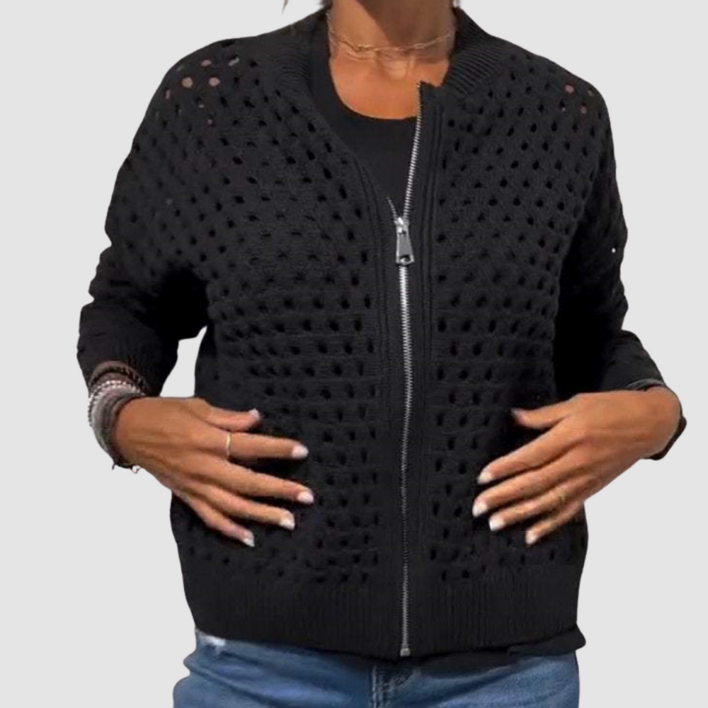 Desiree premium knit zip cardigan for women