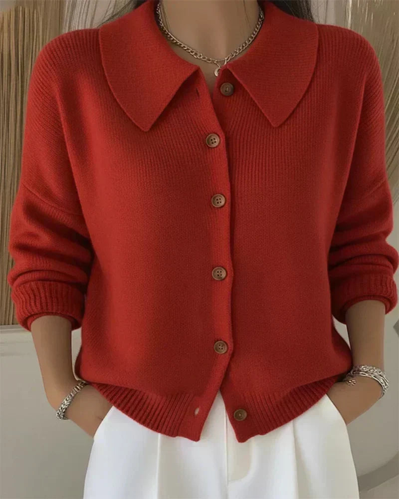 Vega shirt collar cardigan for women