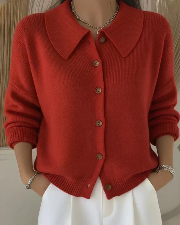 Vega shirt collar cardigan for women