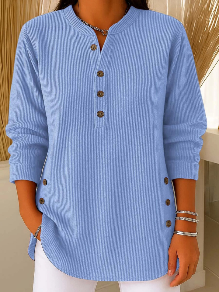Nieves button henley tunic for women