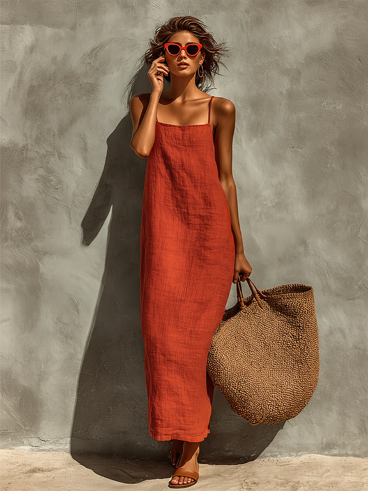 Amara | Spaghetti Strap Cotton Maxi Dress