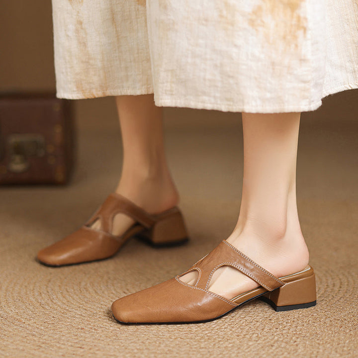 Dessa genuine leather mules for women