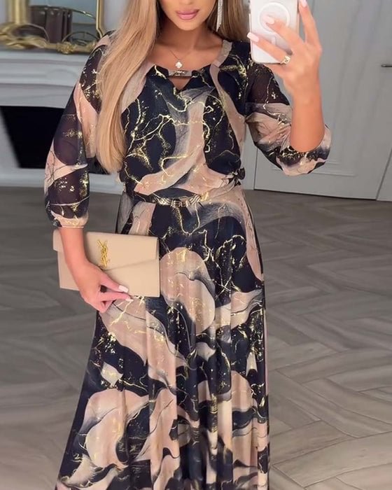 Susan | Printed Chiffon Maxi Dress