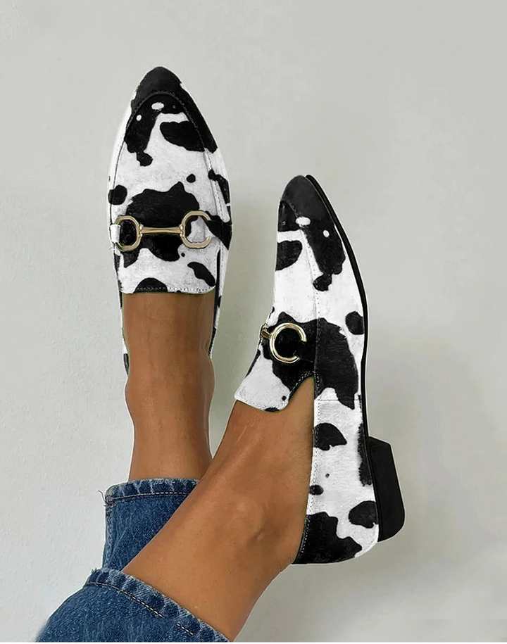 Delphine printed buckle loafers for women
