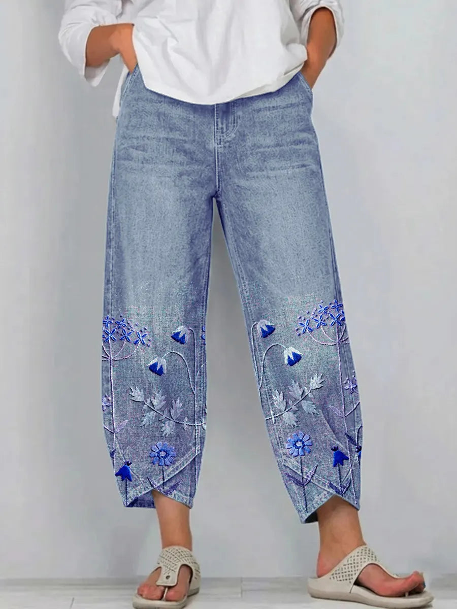Avery | Chic Embroidered Casual Trousers