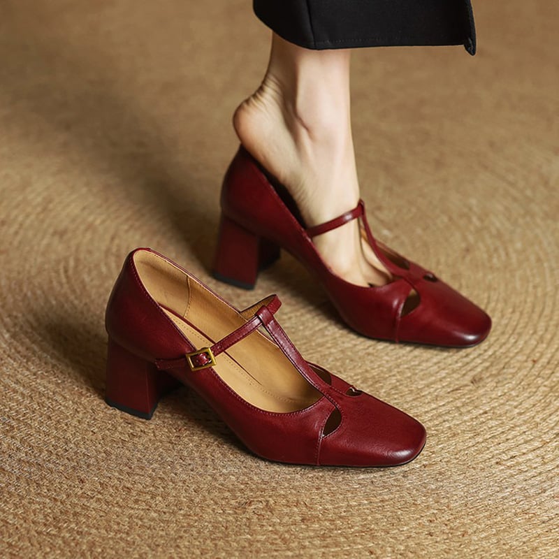 Alysa genuine leather heels for women