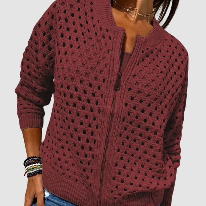 Desiree premium knit zip cardigan for women