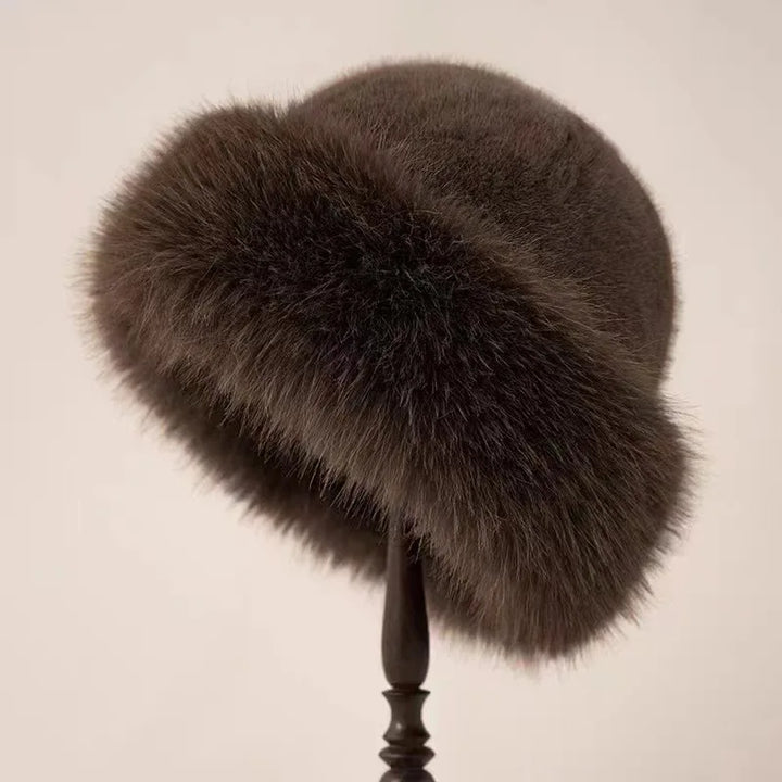 Selena™ Plush Faux Fur Hat White– Cozy Warmth, Chic Style