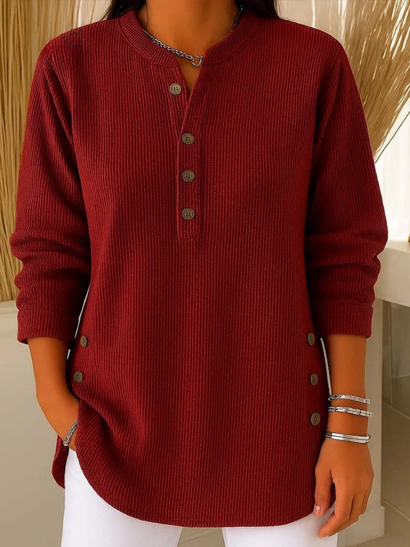 Nieves button henley tunic for women