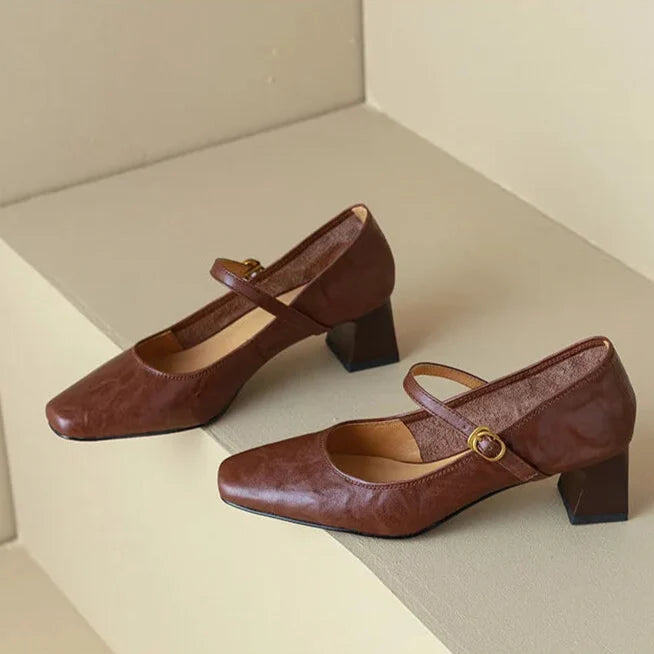 Bella genuine leather heels for women
