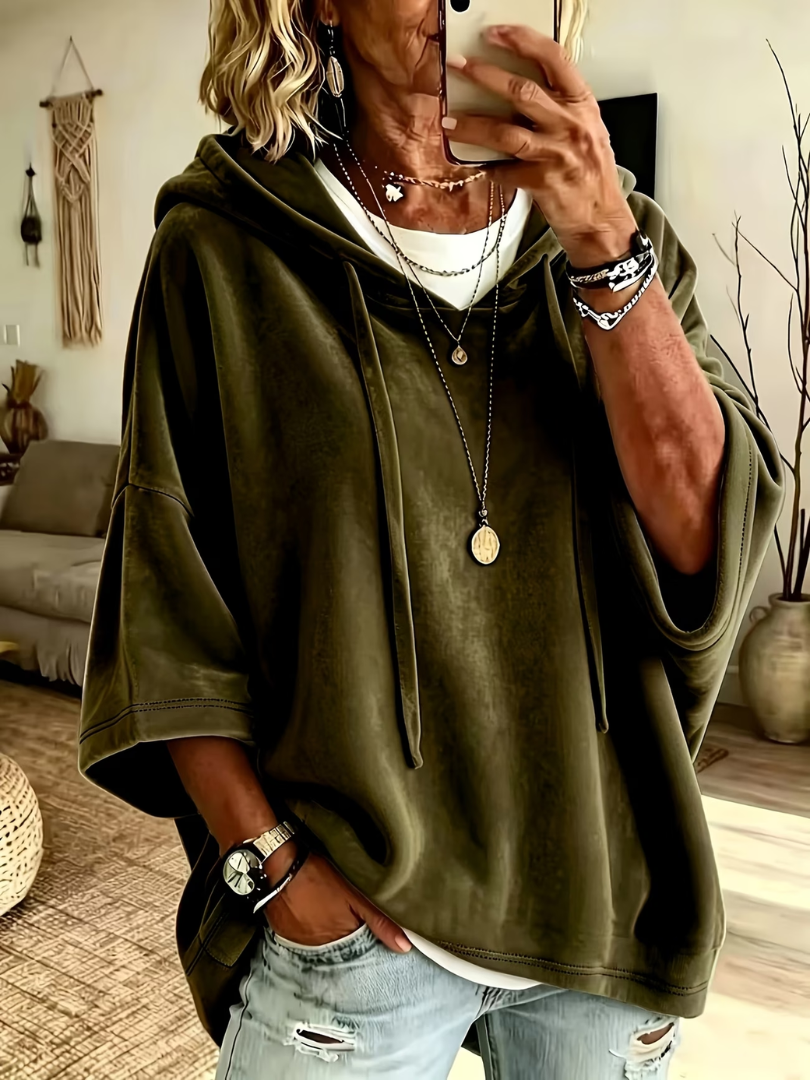 Noemi velour oversized hoodie for women