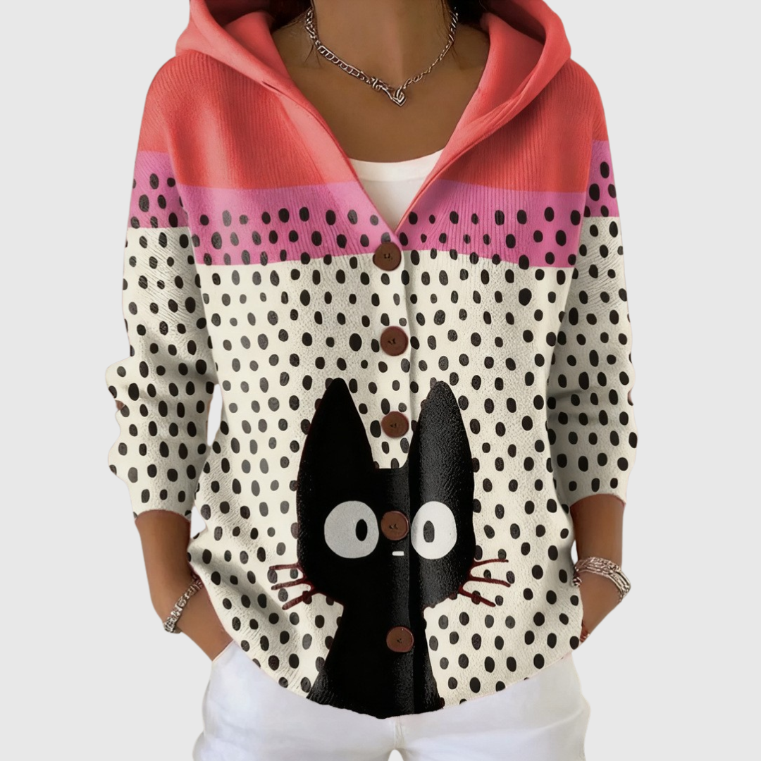 Loreta hooded knit jacket for women
